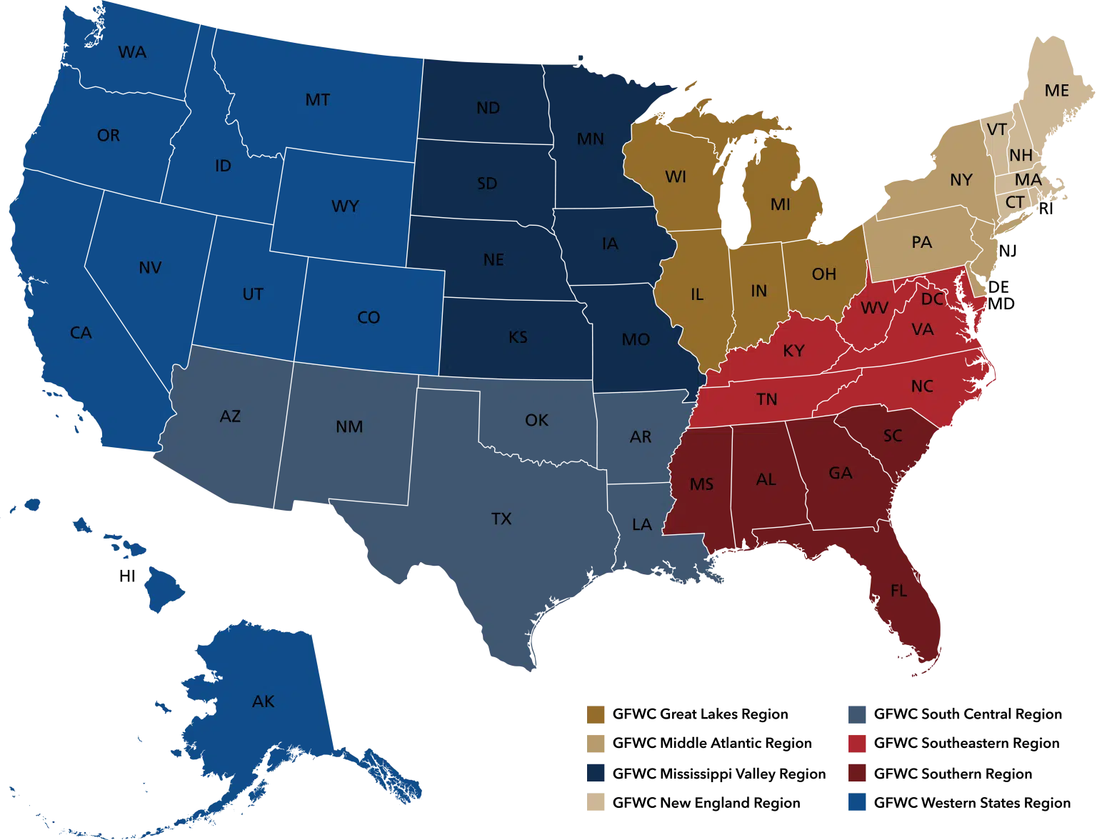 GFWC Region Map